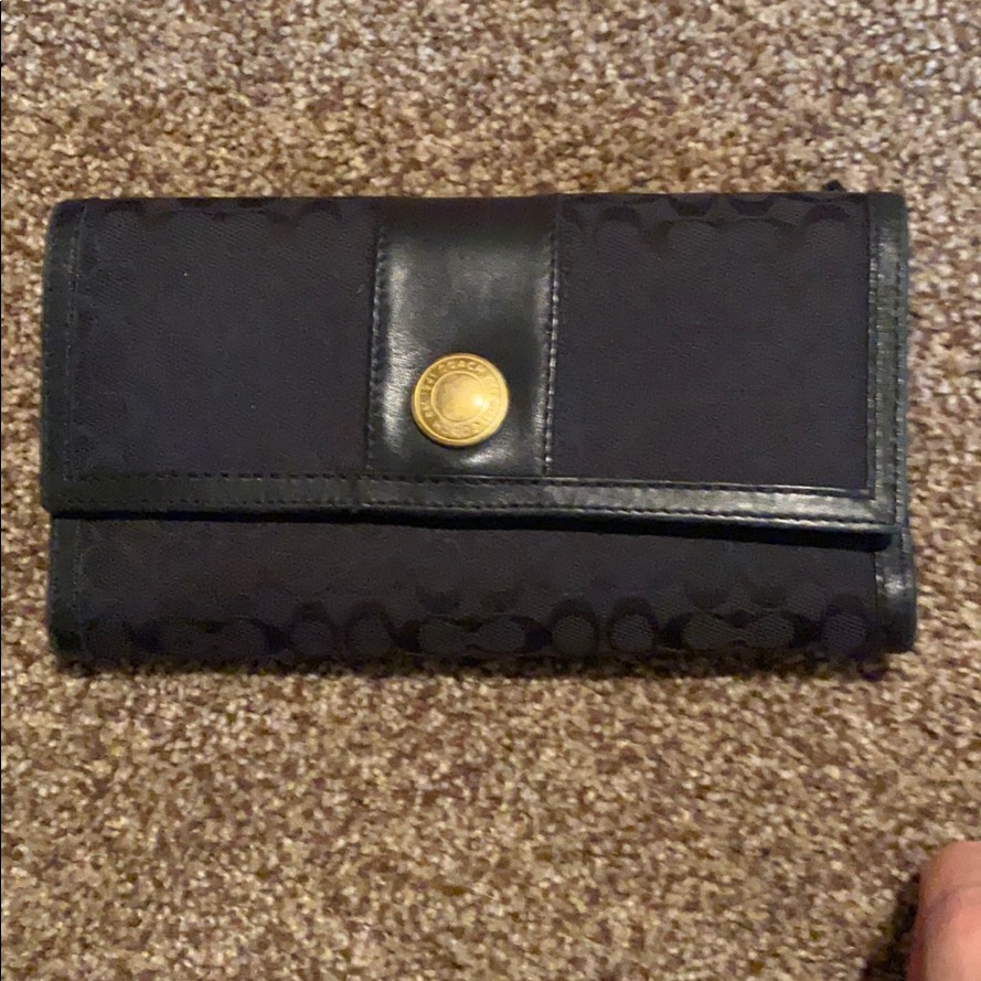 Black Coach Checkbook Wallet